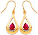 9ct-Created-Ruby-Pear-Teardrop-Earrings Sale