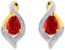 9ct-Created-Ruby-Diamond-Earrings Sale