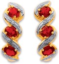 9ct-Created-Ruby-Diamond-Earrings Sale