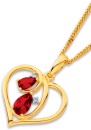 9ct-Created-Ruby-Diamond-Heart-Pendant Sale