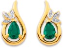 9ct-Created-Emerald-Diamond-Earrings Sale