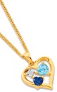 9ct-Created-Sapphire-Blue-Topaz-Diamond-Heart-Pendant Sale