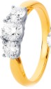 14ct-3-Stone-Element-Lab-Diamond-Round-Centre-Ring Sale