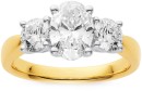 14ct-3-Stone-Element-Lab-Diamond-Oval-Ring Sale