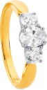 14ct-3-Stone-Element-Lab-Diamond-Oval-Centre-Ring Sale