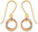 9ct-Tri-Tone-Circle-Hook-Earrings Sale