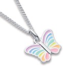 Sterling-Silver-Enamel-Multi-coloured-Butterfly-Pendant Sale