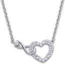 Sterling-Silver-Cubic-Zirconia-Heart-Infinity-Necklet-40cm5cm Sale