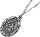 Sterling-Silver-20mm-Oval-St-Christopher-Gents-Pendant Sale