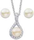 Sterling-Silver-Freshwater-Pearl-Cubic-Zirconia-Pendant-Earrings-Set Sale