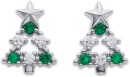 Sterling-Silver-Cubic-Zirconia-Christmas-Tree-Studs Sale