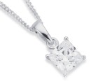 Sterling-Silver-Square-6mm-Cubic-Zirconia-Pendant Sale