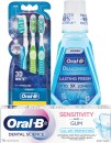 Oral-B-Sensitivity-Gum-90g-Mouthwash-500ml-Floss-Picks-75s-or-Toothbrush-3-Pack Sale