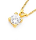 9ct-6mm-Cubic-Zirconia-Pendant Sale