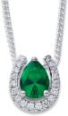 Sterling-Silver-Green-Cubic-Zirconia-Horseshoe-Pendant Sale