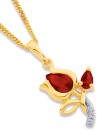 9ct-Created-Ruby-Diamond-Tulips-Pendant Sale