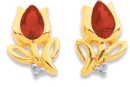 9ct-Created-Ruby-Diamond-Tulips-Studs Sale