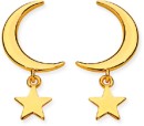 9ct-Moon-Star-Drop-Stud-Earrings Sale