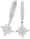 Sterling-Silver-Cubic-Zirconia-Star-Huggies Sale