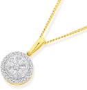 9ct-Diamond-Round-Cluster-Pendant Sale