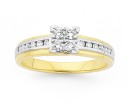 9ct-Two-Tone-Square-Cluster-Diamond-Ring Sale