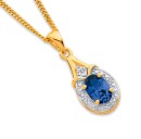 9ct-Created-Sapphire-Diamond-Pendant Sale