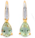 9ct-Green-Amethyst-Diamond-Hook-Earrings Sale