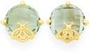 9ct-Green-Amethyst-Round-Stud-Earrings-with-Bee Sale