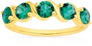 9ct-Created-Emerald-Diamond-Ring Sale