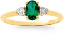 9ct-Created-Emerald-Diamond-Ring Sale