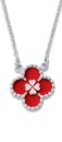 Sterling-Silver-Red-Enamel-Clover-Necklet Sale