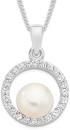 Sterling-Silver-Fresh-Water-Pearl-in-Cubic-Zirconia-Circle-Pendant Sale