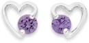 Sterling-Silver-Violet-Cubic-Zirconia-Open-Heart-Stud-Earrings Sale