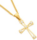 9ct-Cubic-Zirconia-Cross-Pendant Sale