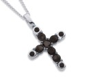 Sterling-Silver-Black-Cubic-Zirconia-Cross-Pendant Sale