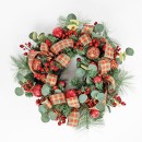 Christmas-Wishes-Red-Tartan-Christmas-Wreath-70cm Sale