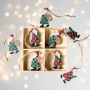 Christmas-Wishes-Wooden-Santa-Hanging-Tree-Decoration-Set-of-8 Sale