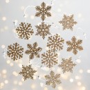 Christmas-Wishes-Wooden-Snowflakes-Hanging-Tree-Decoration-Set-of-12 Sale