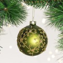 Christmas-Wishes-Green-Gold-Flower-Bauble Sale