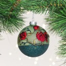 Christmas-Wishes-Blue-Gold-Beaded-Glass-Bauble Sale