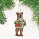 Christmas-Wishes-Green-Knit-Bear-Felt-Hanging-Decoration Sale