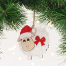 Christmas-Wishes-Fluffy-Sheep-with-Bow-Hanging-Tree-Decoration Sale