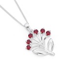 Sterling-Silver-Pretty-Red-Cubic-Zirconia-Pohutukawa-Pendant Sale