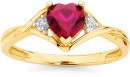 9ct-Created-Ruby-Diamond-Heart-Ring Sale