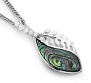 Sterling-Silver-Cubic-Zirconia-Paua-Sterling-Silver-Fern-Pendant Sale