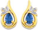 9ct-Created-Sapphire-Diamond-Swirl-Earrings Sale