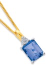 9ct-Created-Ceylon-Sapphire-Diamond-Enhancer-Pendant Sale