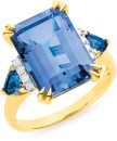 9ct-Created-Sapphire-Diamond-Ring Sale