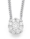 9ct-White-Gold-Diamond-Cluster-Pendant Sale