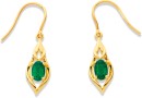 9ct-Created-Emerald-Hook-Earrings Sale